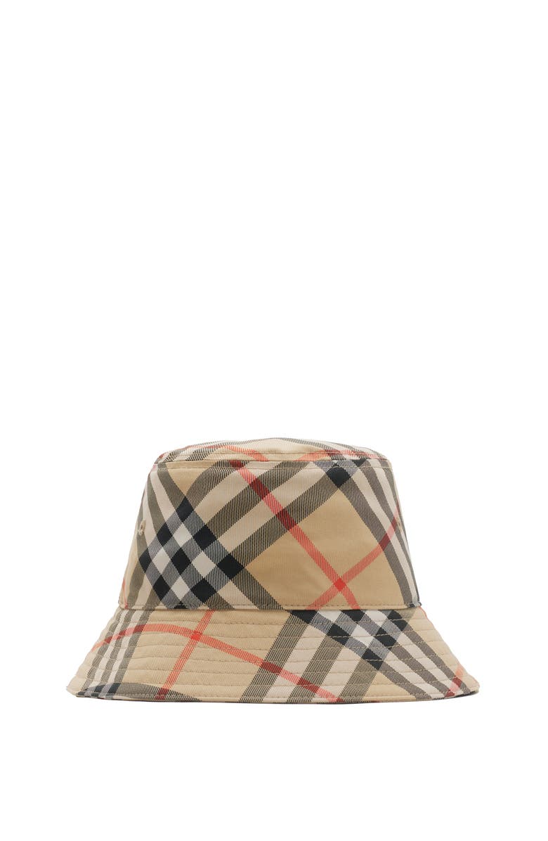 Burberry Check Bucket Hat, Main, color, Sand