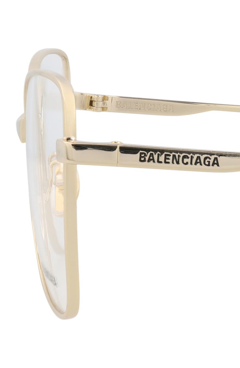 Balenciaga 59mm Cat Eye Optical Glasses, Alternate, color, Gold Gold Transparent