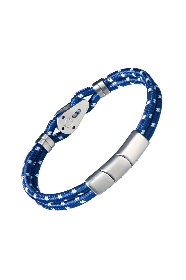 Sailing Pulley Nylon Cord Brushed Stainless Steel Detail, Alternate, color, NAVY