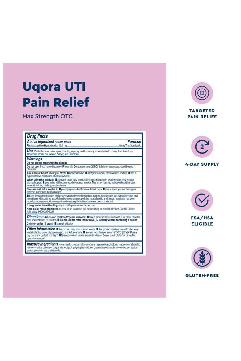 UTI Pain Relief Tablets with Phenazopyridine HCl, Alternate, color, None