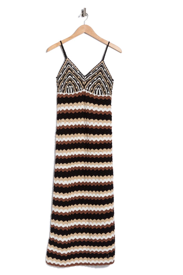 Harlow Crochet Maxi Dress, Main, color, BLACK GEO CROCHET