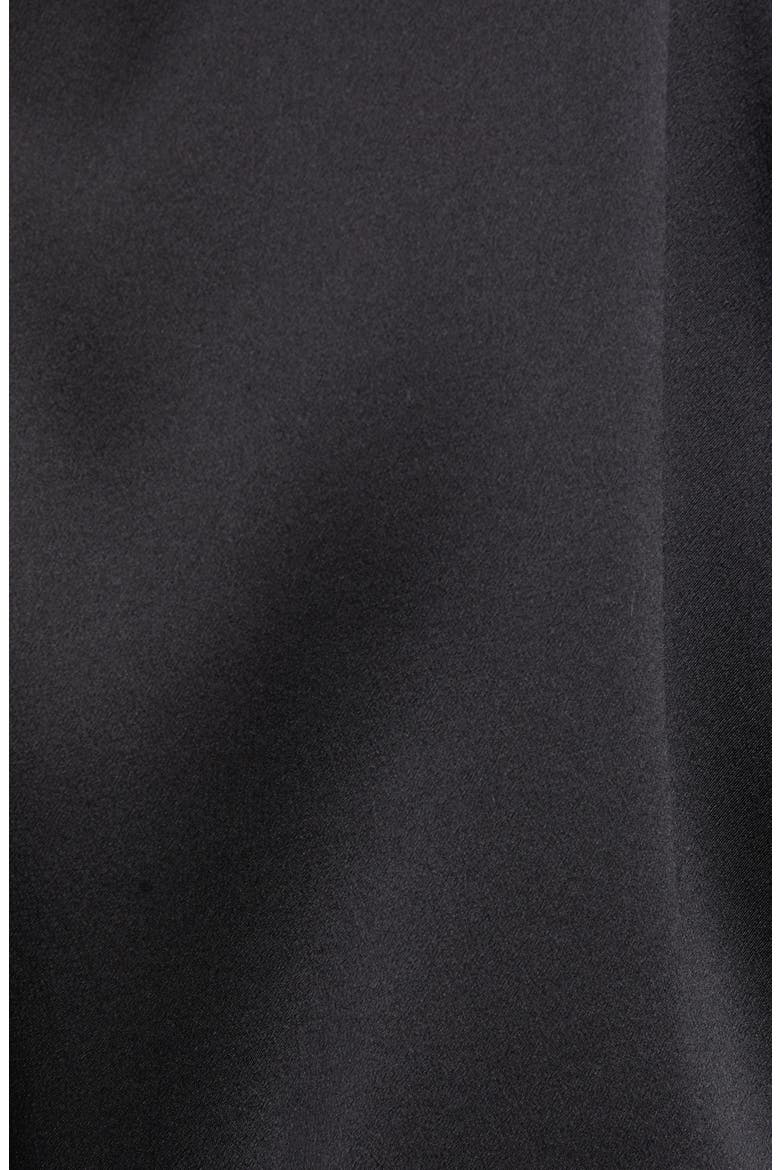 V-Neck Ball Button Silk Blouse, Alternate, color, BLACK