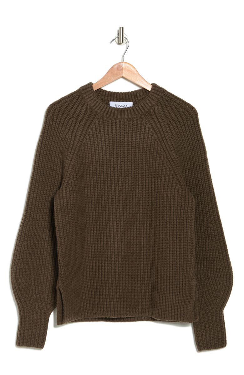 Derek Lam 10 Crosby Luisetta Chunky Rib Merino Wool Blend Crewneck Sweater, Alternate, color, 