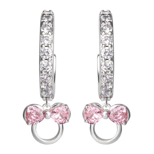Disney Cubic Zirconia Hoop Earrings In Silver