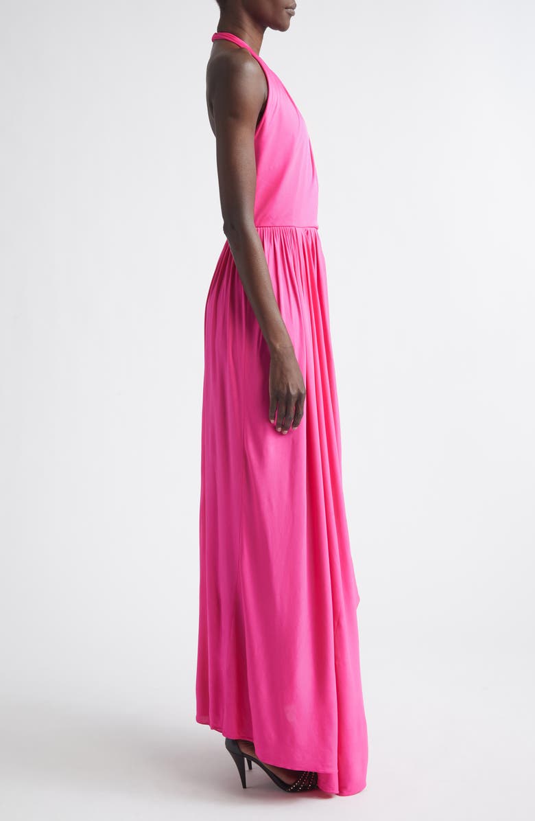 Givenchy Draped Jersey Halter Neck Gown, Alternate, color, Fuchsia
