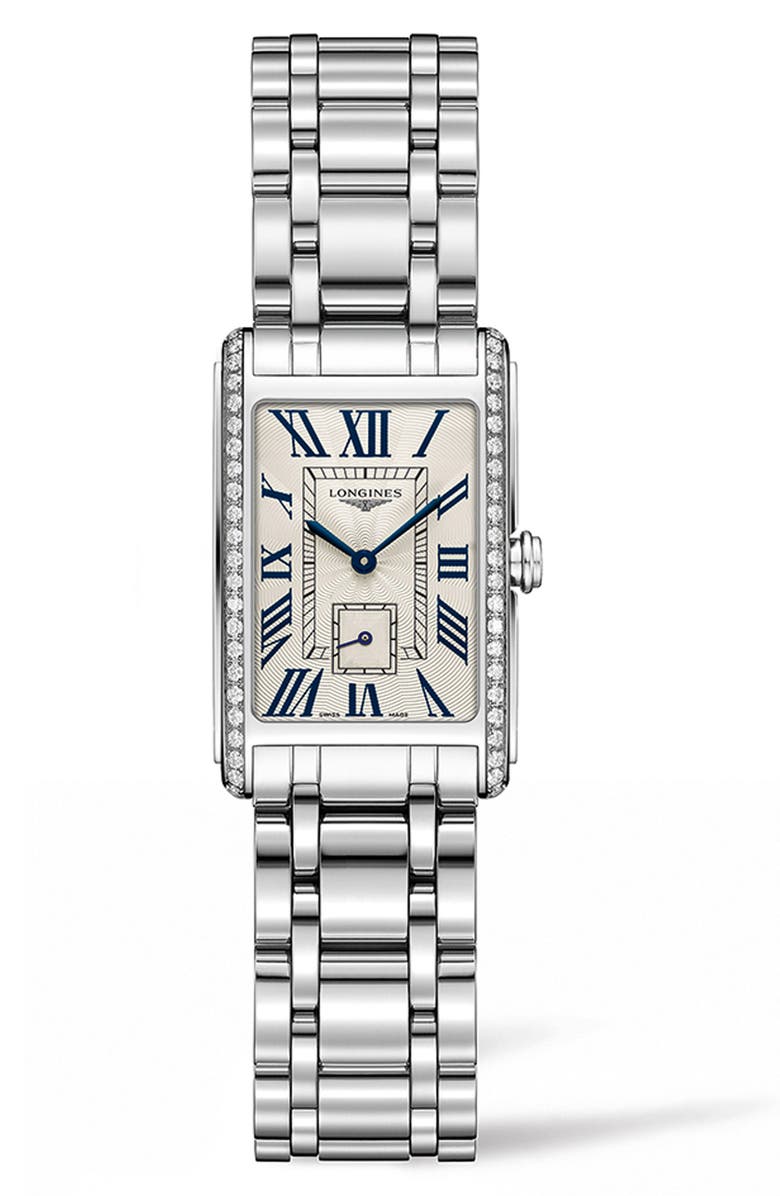 Longines DolceVita Diamond Bracelet Watch, 20.5mm x 32mm, Main, color,