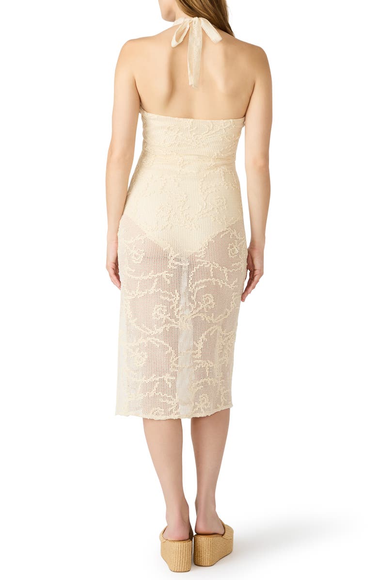 Steve Madden Ofelia Open Stitch Halter Dress, Alternate, color, Cream