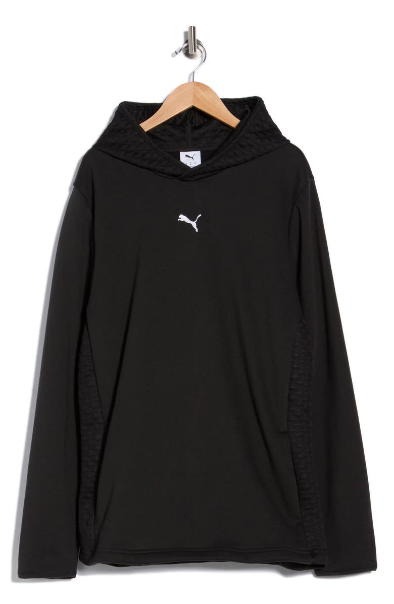 PUMA Logo Embroidered Hoodie, Alternate, color, Puma Black