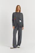 Chinti & Parker Wool-Cashmere Snoopy Embroidered Cardigan