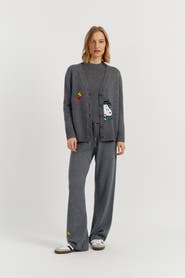 Chinti & Parker Wool-Cashmere Snoopy Embroidered Cardigan