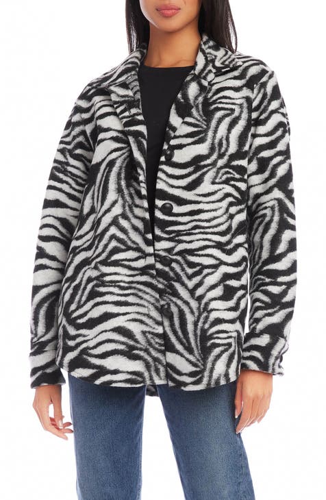 Zebra Print Shirt Jacket