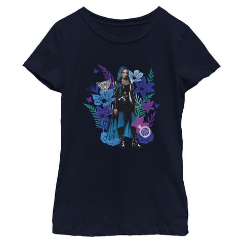 Girl's Descendants Wicked Wonderland Floral Chloe Portrait  Graphic T-Shirt