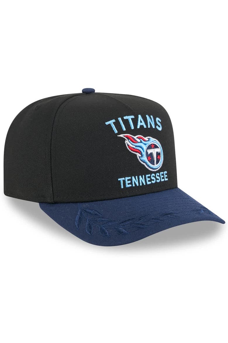 Men's New Era  Black/Navy Tennessee Titans 2025 NFL Draft A-Frame 9FIFTY Snapback Hat, Alternate, color, Black