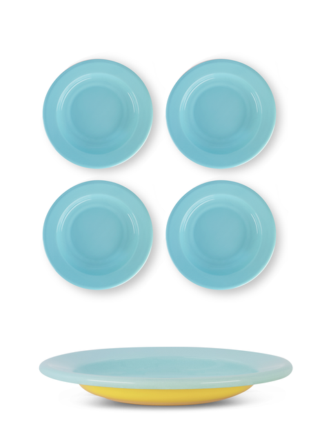 Two Tone Enamel Dinner Bowl - Set of 4