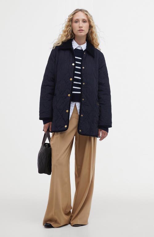 Barbour Cornelia Quilt In Dark Navy/sky Dress Tartan