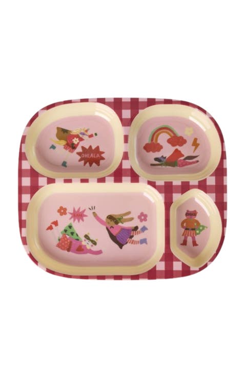 Melamine Kids 4 Room Plate Hero