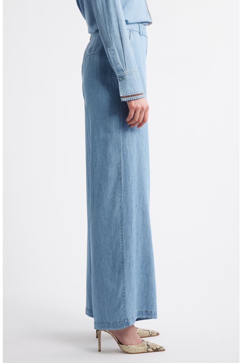 Wide Leg Chambray Pants, Alternate, color, LIGHT BLUE