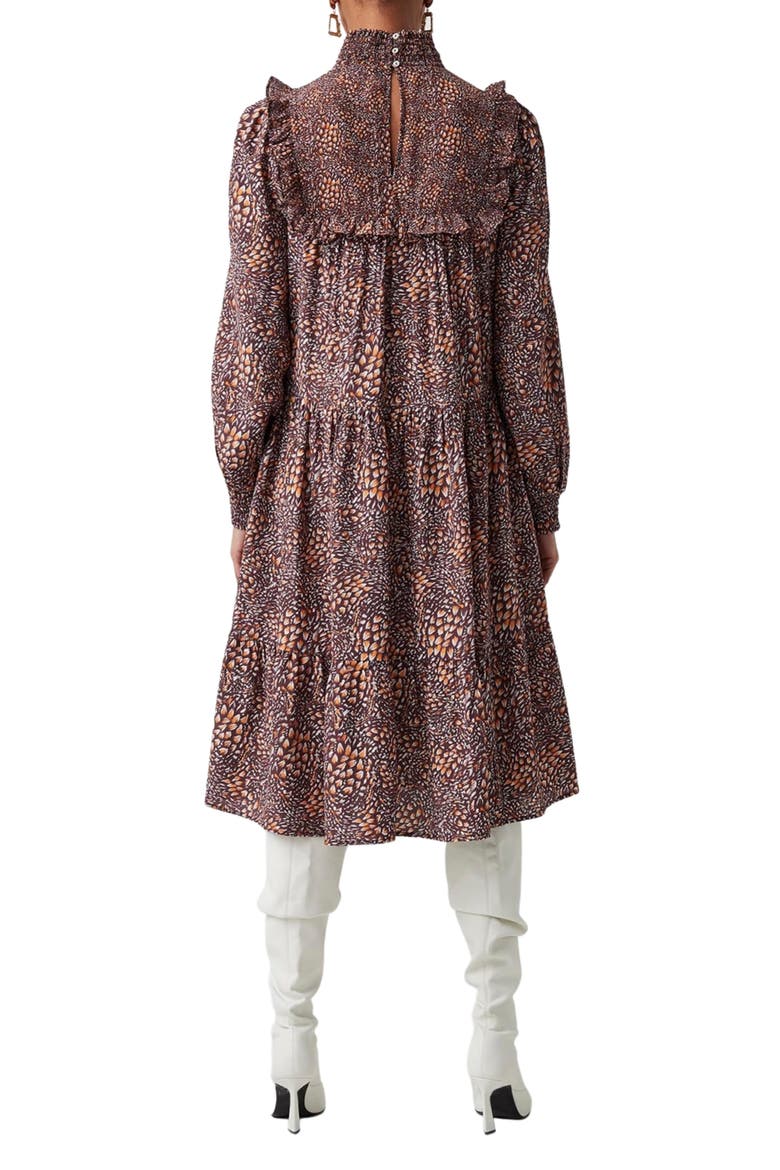 Faith Drape Long Sleeve Shift Dress, Alternate, color, BITTER CHOCOLATE