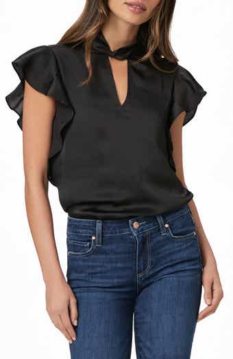 Darra Flutter Sleeve Satin Top