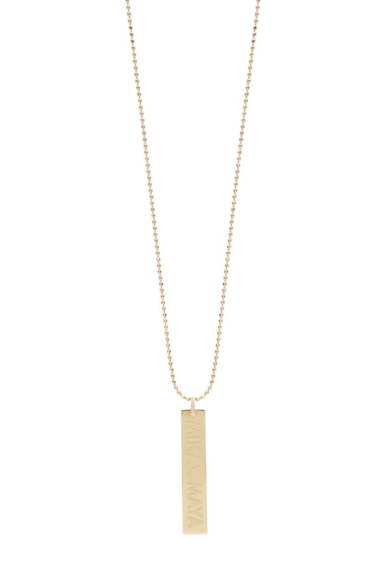 14K Gold Engravable Drop Pendant Necklace (Nordstrom Exclusive), Alternate, color, 14K YELLOW GOLD - FONT 2