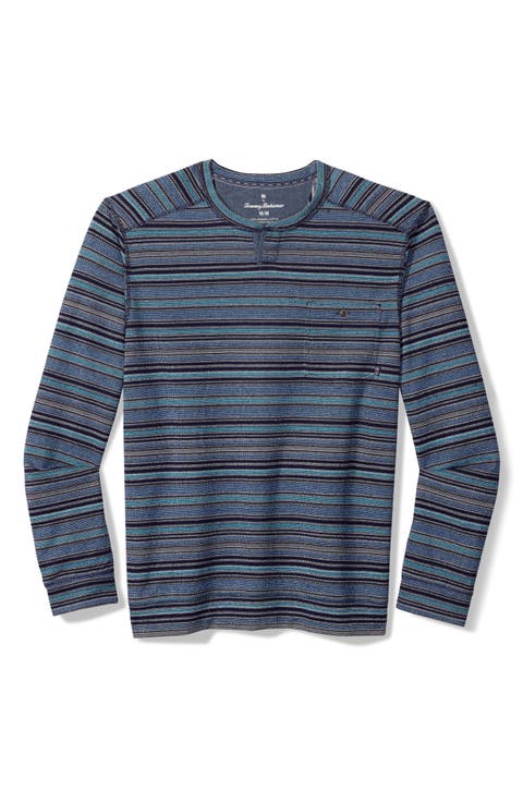 San Felipe Stripe Baja Abaco Long Sleeve T-Shirt (Big & Tall)