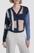DKNY Crop Colorblock Cardigan