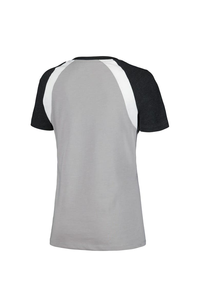 New Era Women's New Era Gray Chicago White Sox Heathered Raglan V-Neck T-Shirt, Alternate, color, Gray