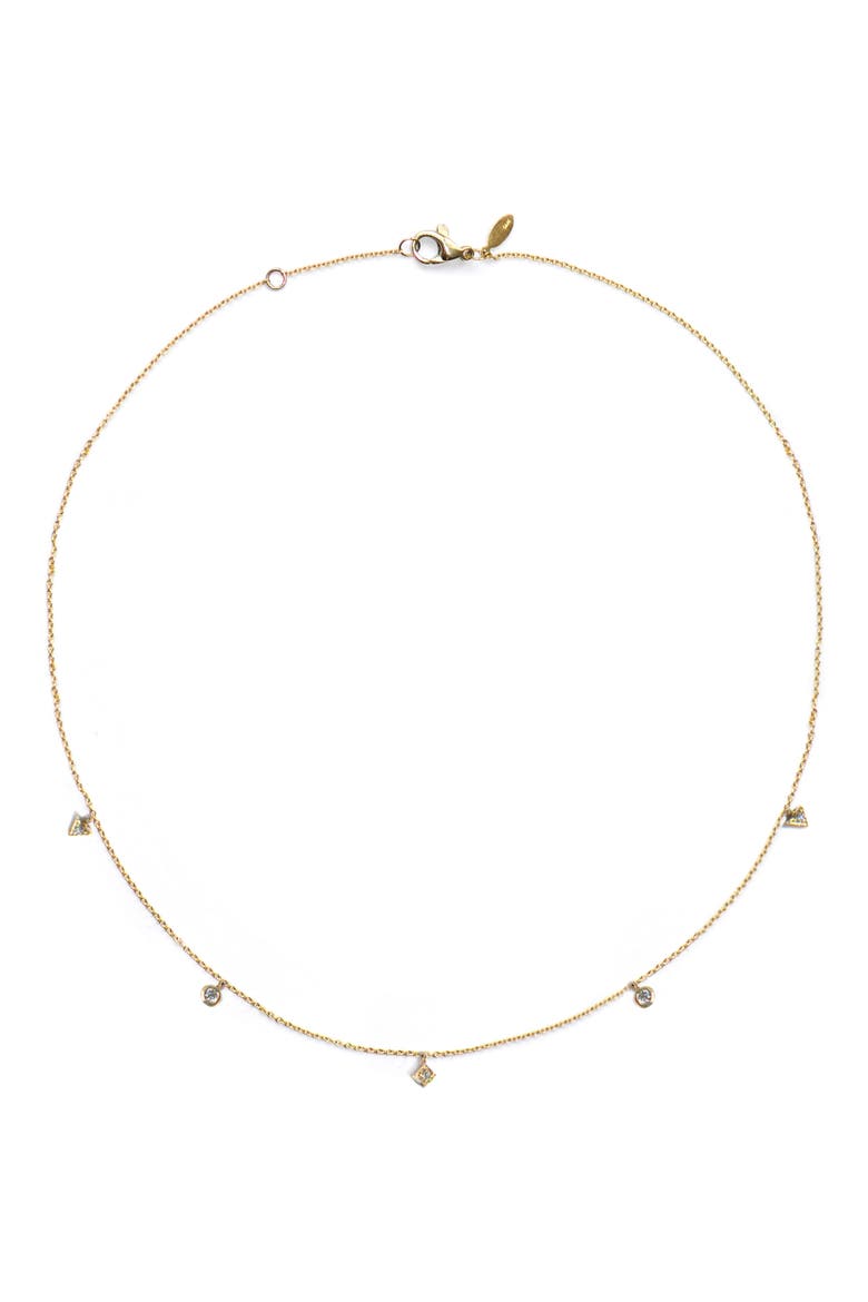 Cleo Diamond Dangling Shapes Necklace, Main, color, GOLD/ DIAMOND