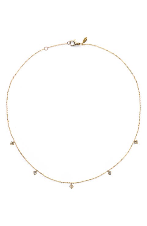 Cleo Diamond Dangling Shapes Necklace