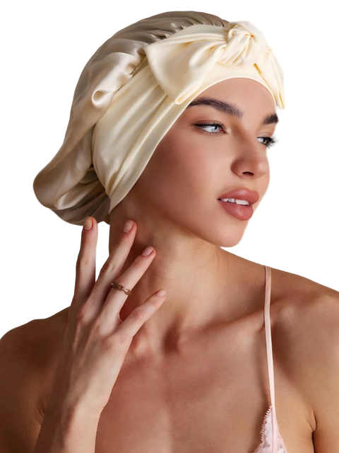 Pure Silk Bowknot Tie Bonnet