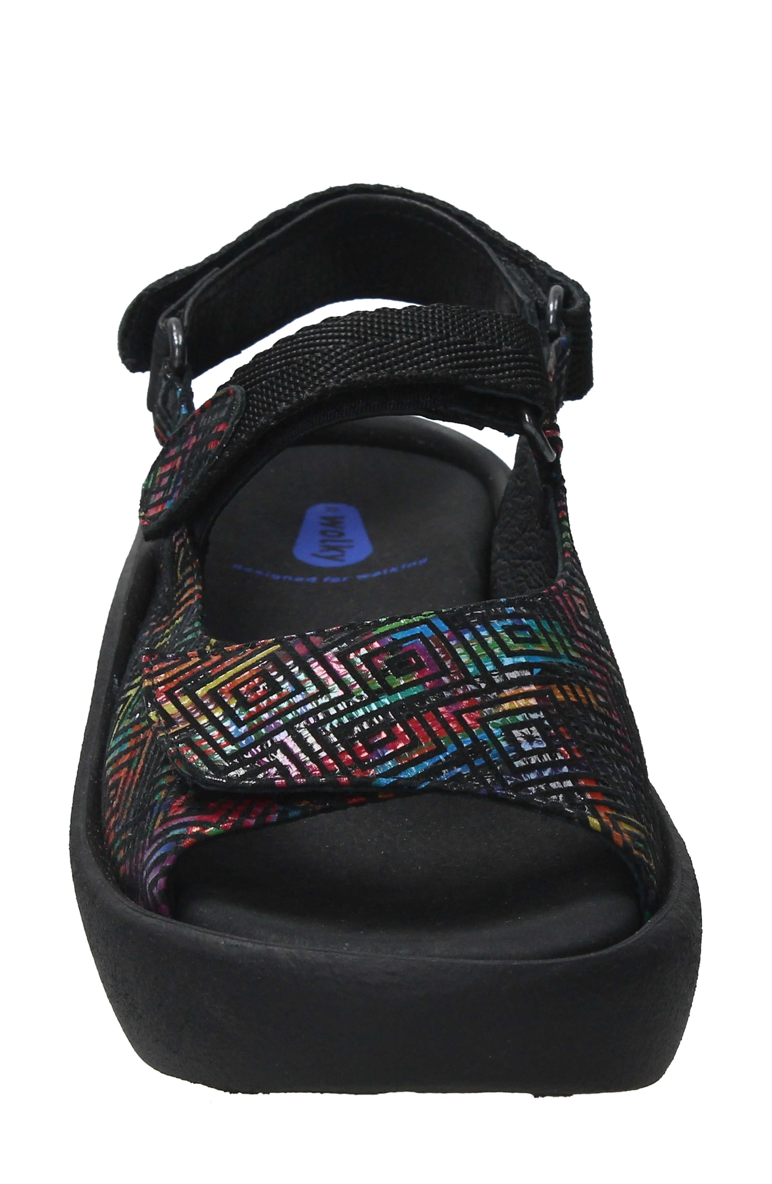 Wolky Jewel Sandal, Alternate, color, Black Multi Printed Leather