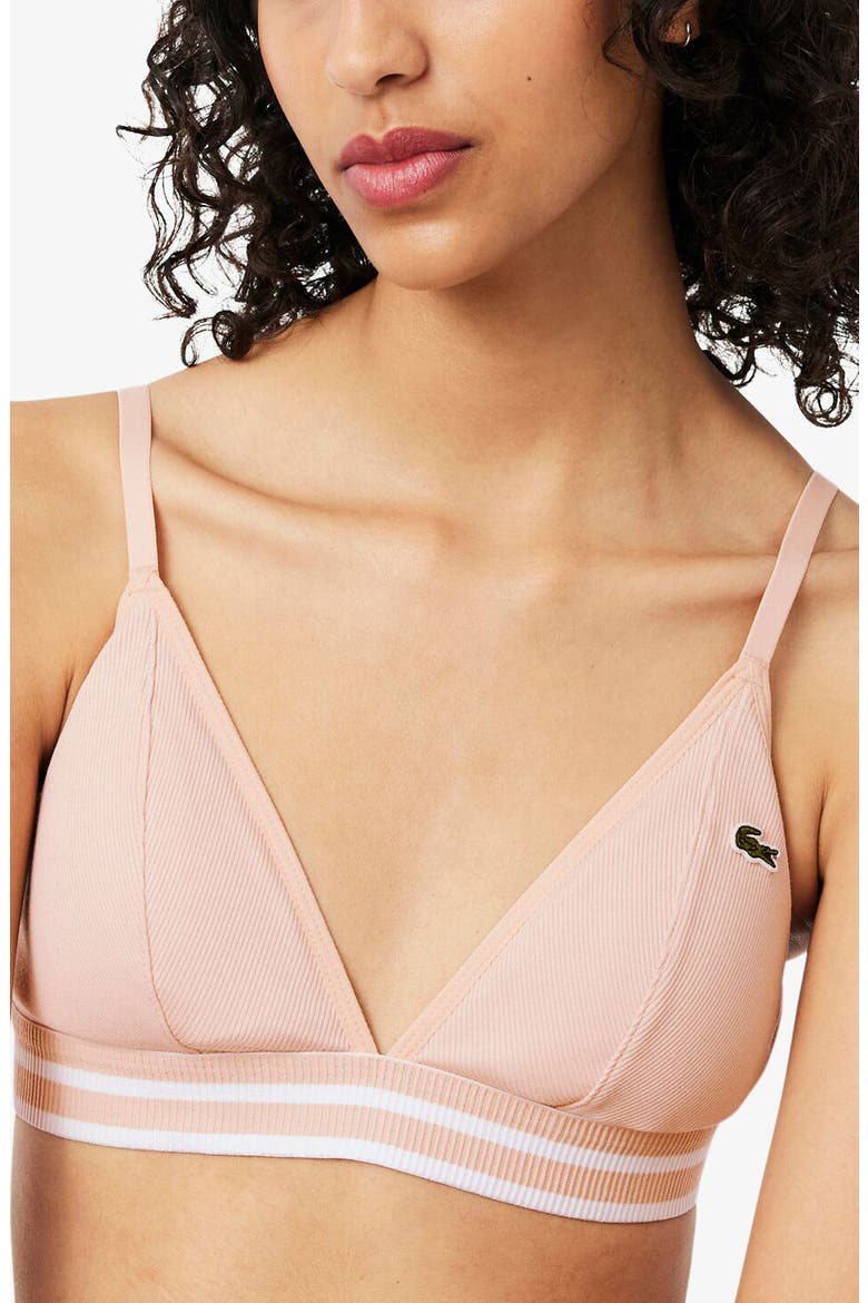Cotton Blend Rib Triangle Bralette, Alternate, color, BISTRE