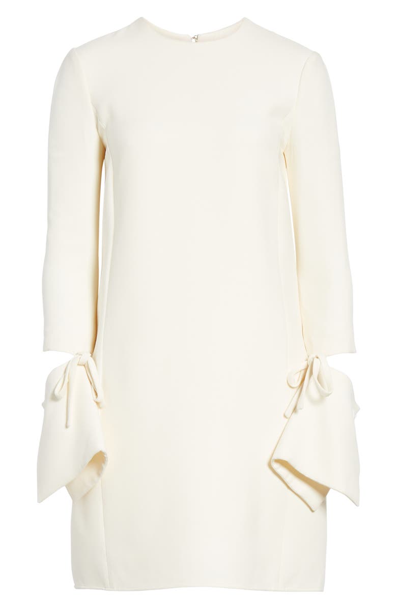 Oscar de la Renta Split Sleeve Wool & Silk Crepe Shift Dress, Alternate, color, 