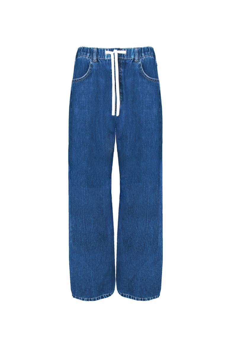 Denim Drawstring Waist Jeans, Alternate, color, Blue