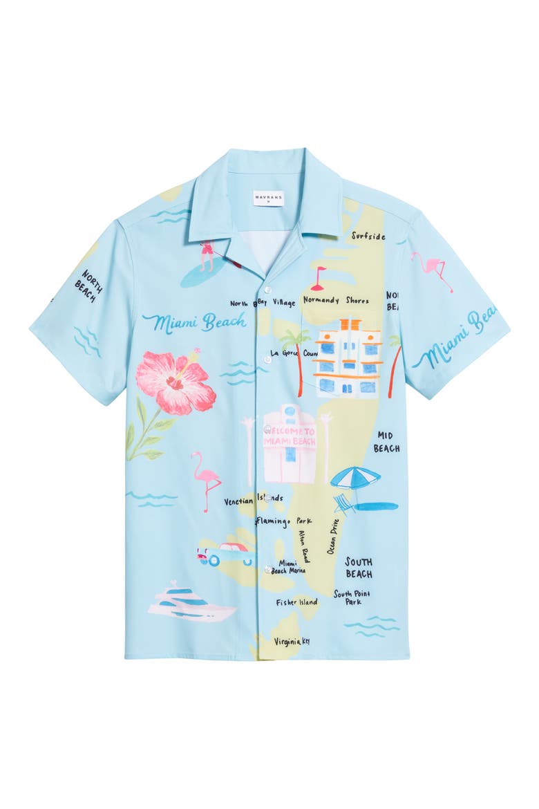 Collins Ave Weekend Camp Shirt, Alternate, color, BLUE