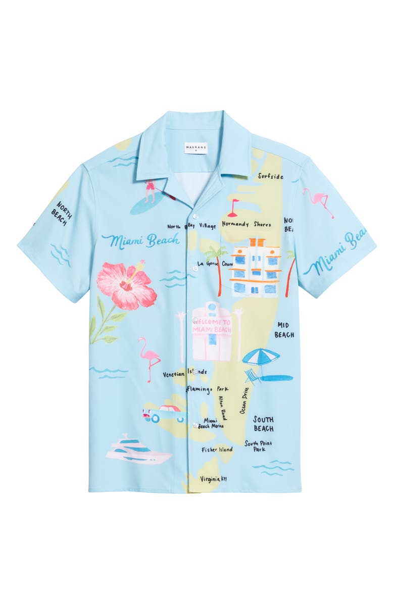 MAVRANS Collins Ave Weekend Camp Shirt, Main, color, 
