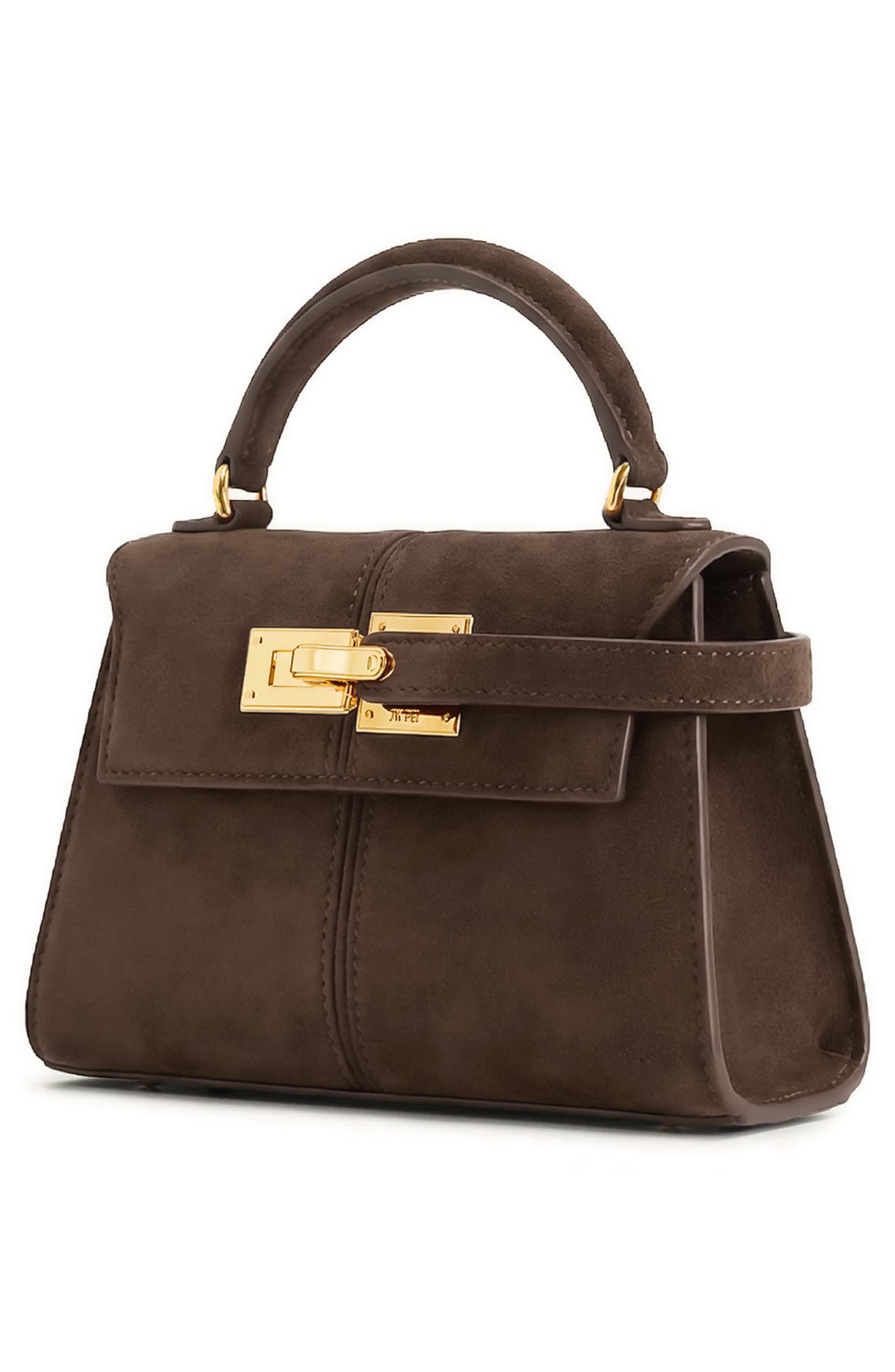 Elise Faux Suede Top Handle Bag, Alternate, color, MOCHA BROWN