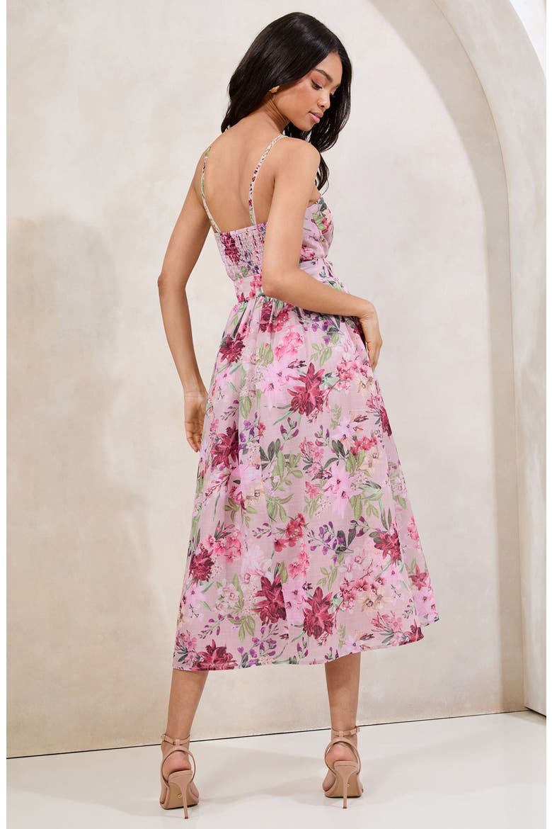 Floral Belted Midi Sundress, Alternate, color, PINK