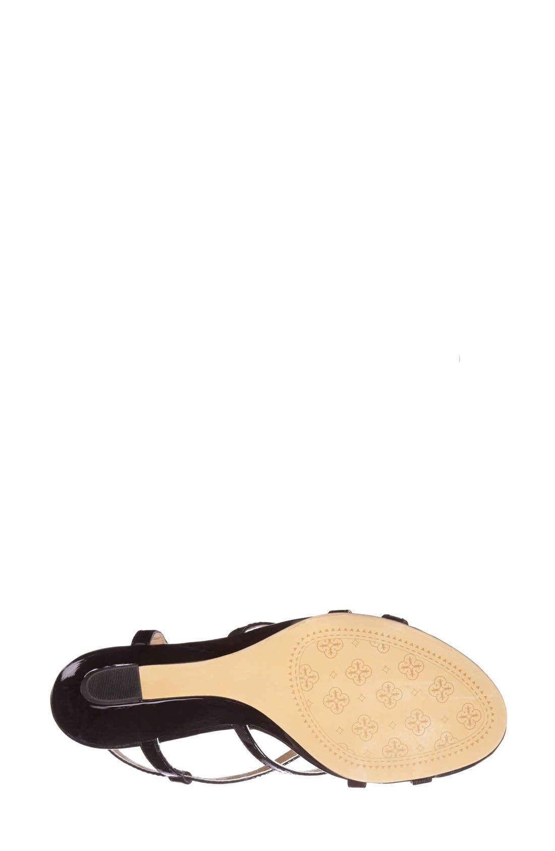 'Fidelia' Leather Wedge Sandal, Alternate, color, BLACK PATENT