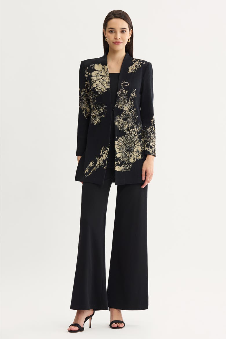 Lurex Knit Jacket, Alternate, color, Black/Gold