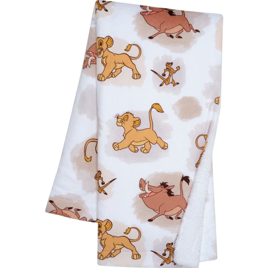 Lambs & Ivy Disney Baby Lion King Safari Soft White Fleece Baby Blanket In White