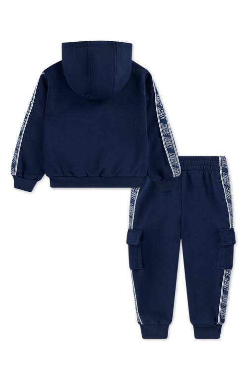 Nike Kids' Logo Taping Hoodie & Cargo Joggers Set In Blue