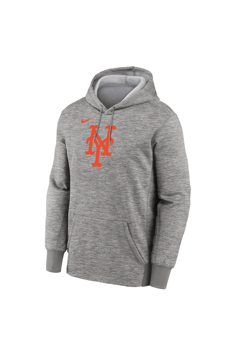 Men's Nike Heather Gray New York Mets Primary Logo Therma Hoodie, Alternate, color, Heather Gray