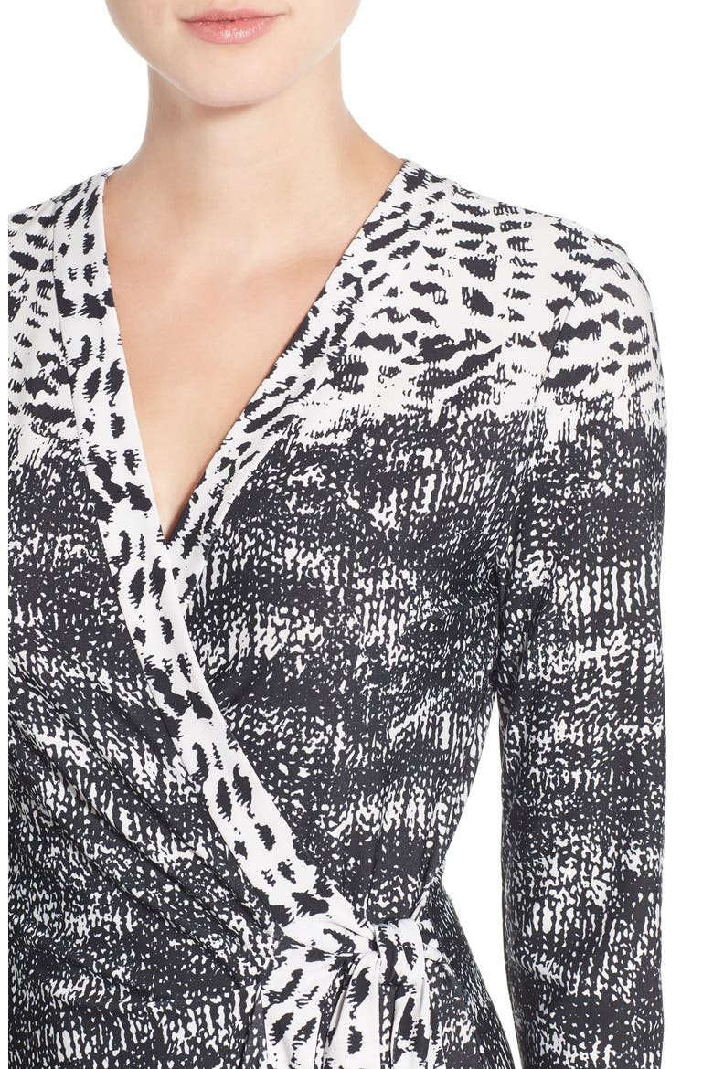 'Adele' Print Jersey Wrap Dress, Alternate, color, BLACK COMBO