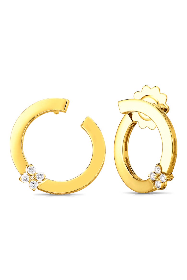Love in Verona Diamond Hoop Earrings, Main, color, YELLOW GOLD