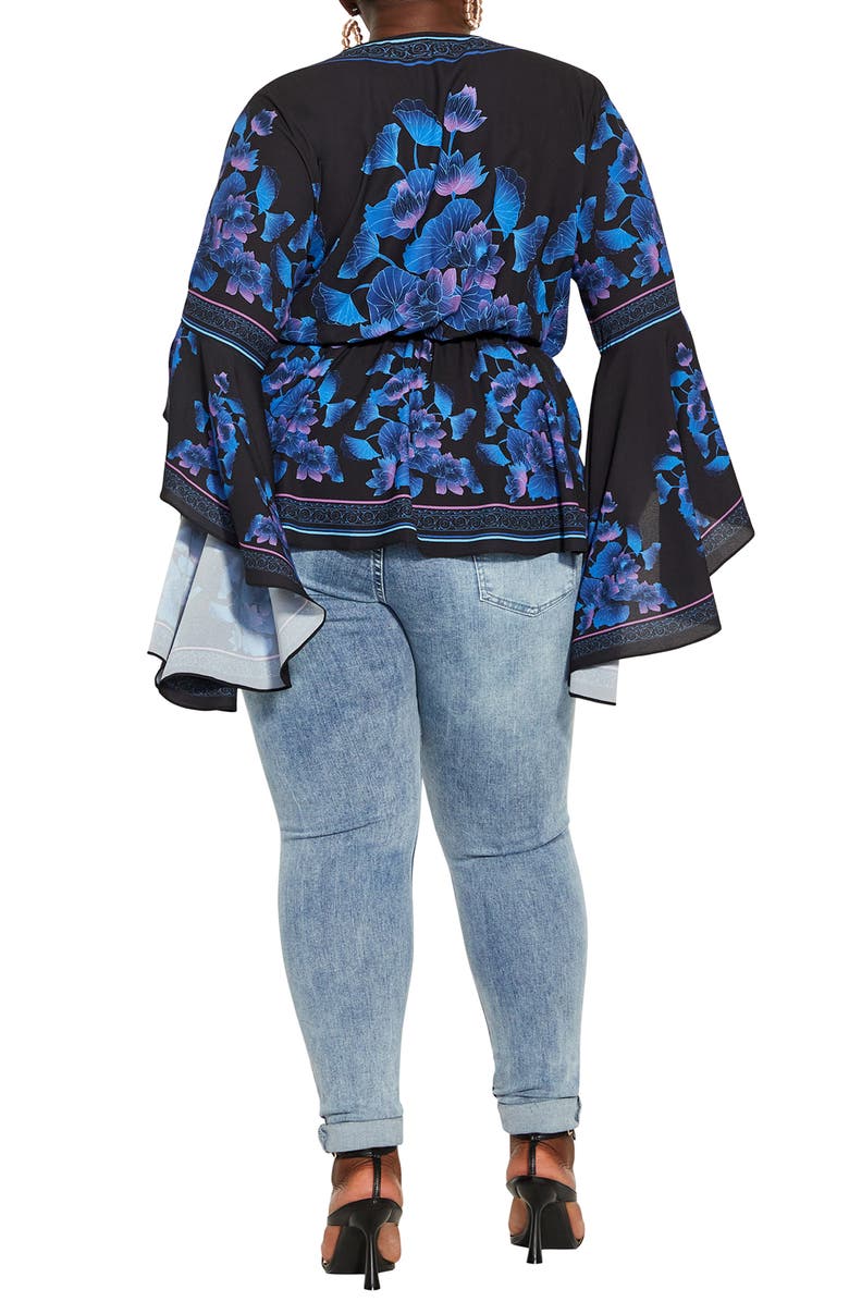 City Chic Waterlily Bell Sleeve Top, Alternate, color,