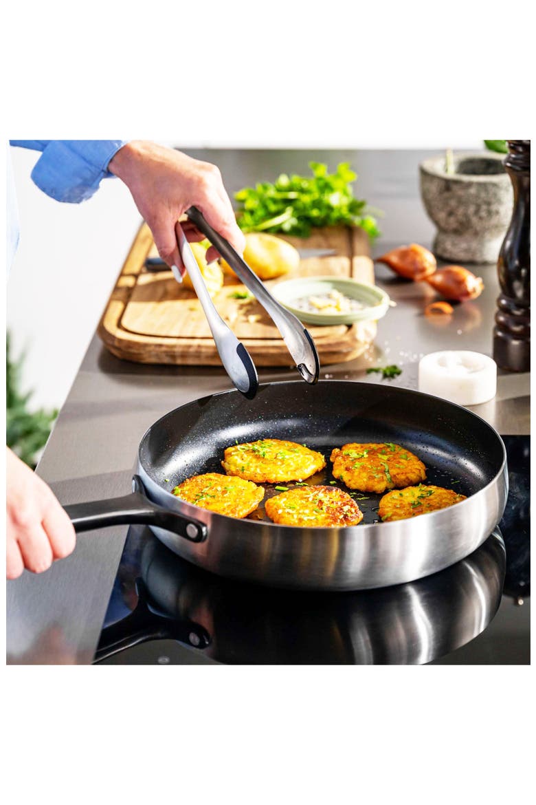 Belly Tri-Ply Stainless Steel 2-Piece Fry Pan Set, Alternate, color, SMOKEY BLACK