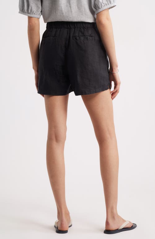 Caslon ® Linen Drawstring Shorts In Black