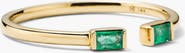 MEJURI Baguette Emerald Open Ring