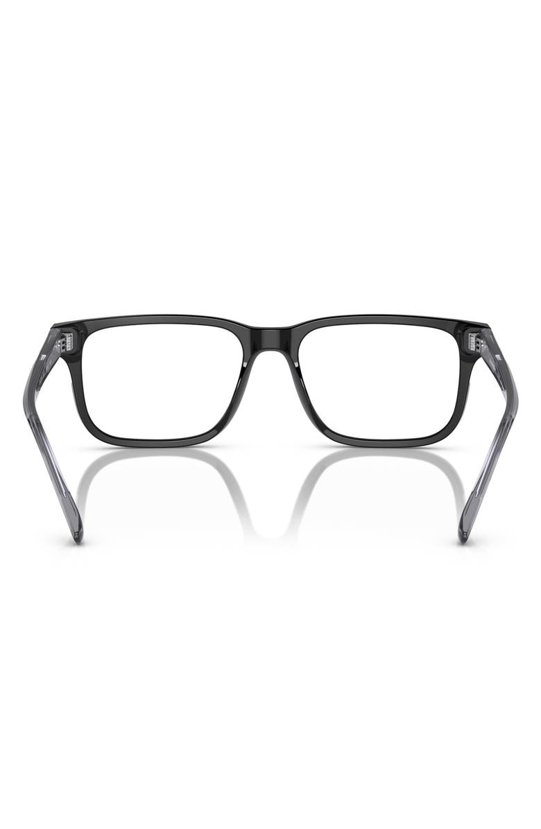 Emporio Armani 55mm Rectangle Optical Glasses, Alternate, color, Black / Demo Lens
